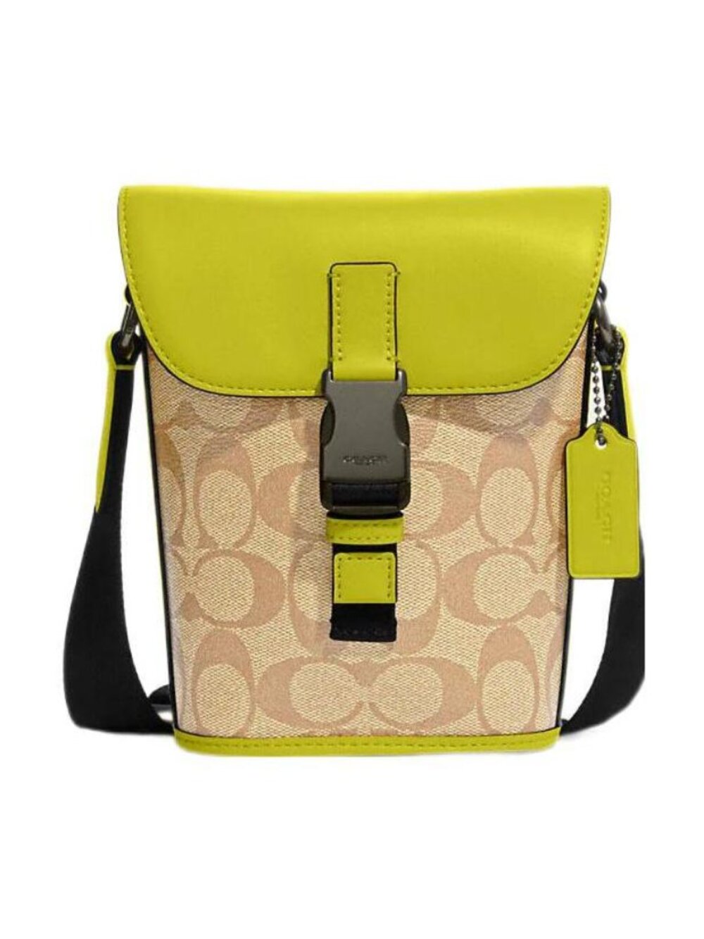 Coach Track Coated Canvas With Smooth Calfskin Shoulder Bag, Crossbody Bag Small